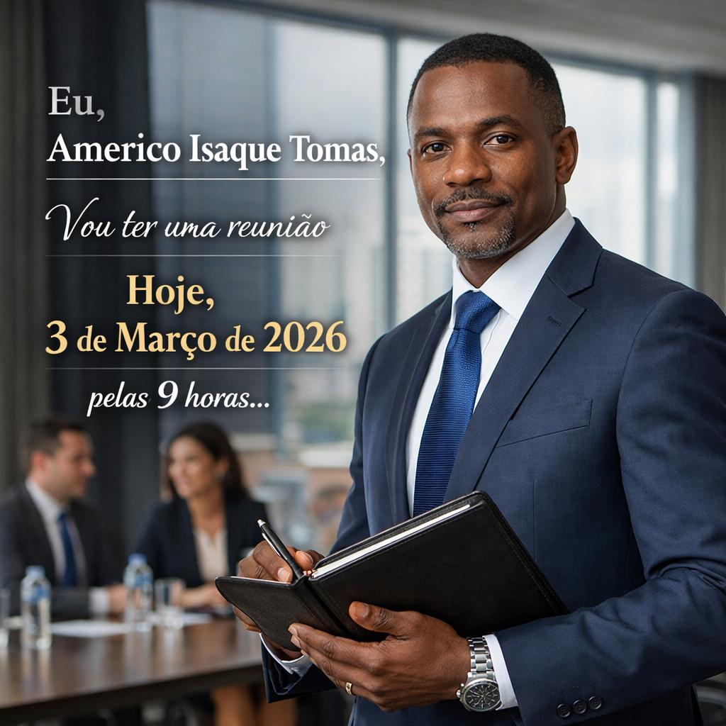 Eu Americo Isaque Tomas vou ter uma reuniao hoje 3 de Março de 2026 pelas 9 horas. - Beellon CashLike