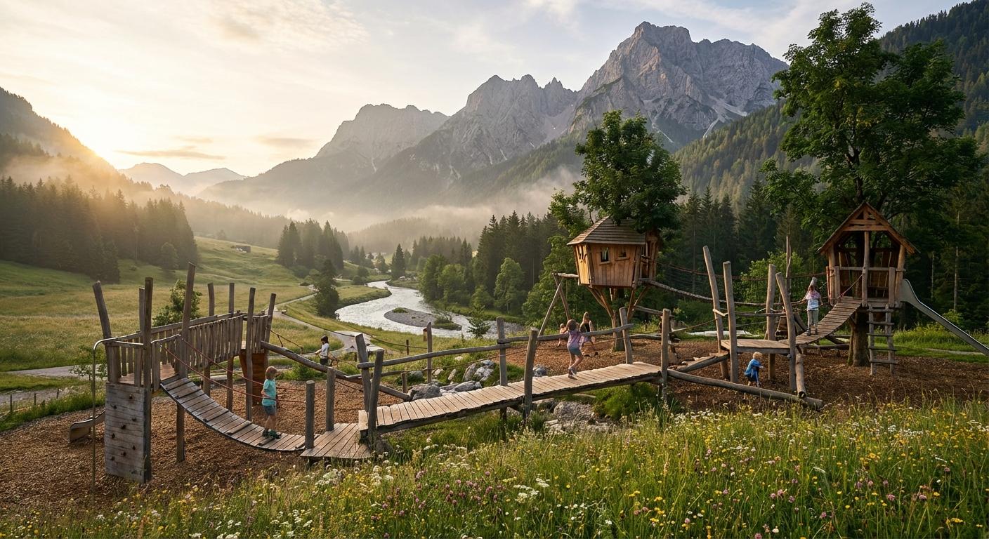 Um parque infantil com paisagens linda - Beellon CashLike