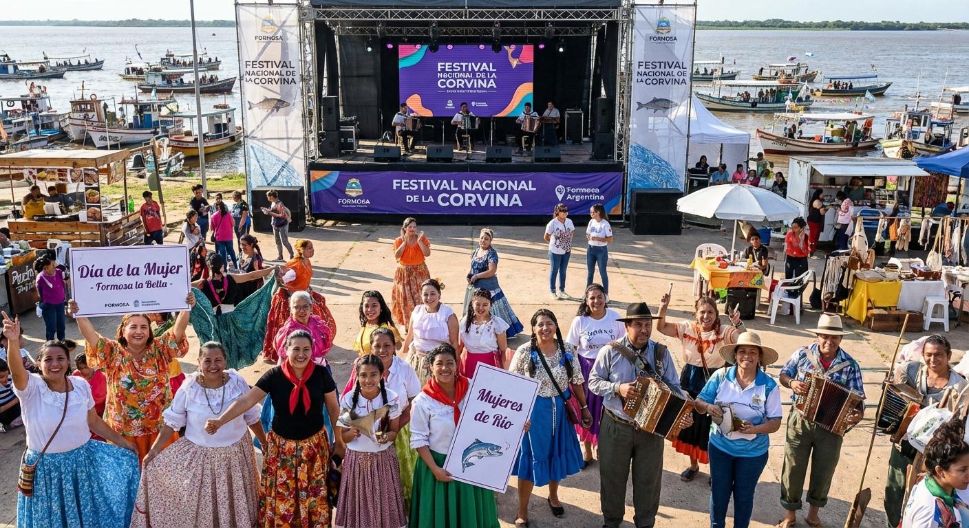 Generar imagen del día de la mujer de Formosa la bella de festival de la corvina - Beellon CashLike
