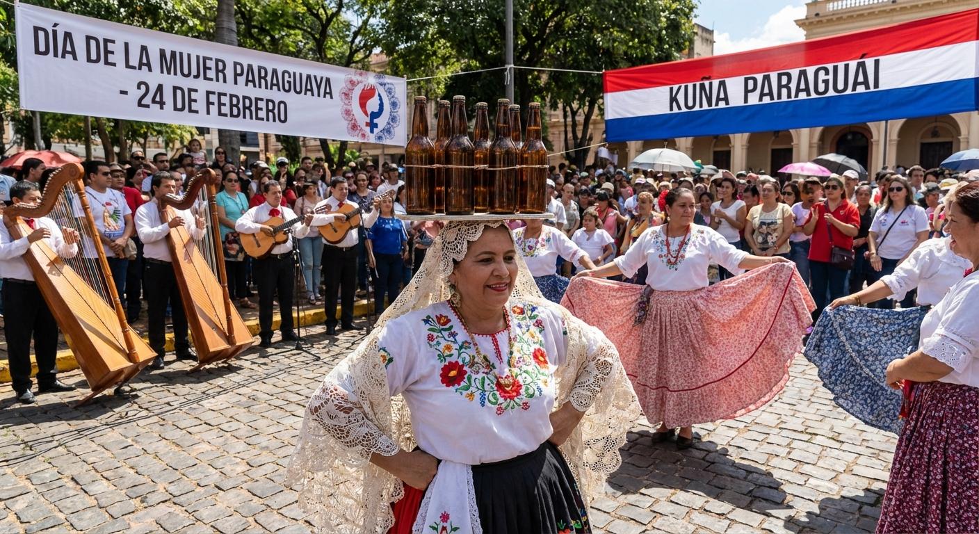General una imagen por el día.de la mujer Paraguayas, con su danza de botella - Beellon CashLike