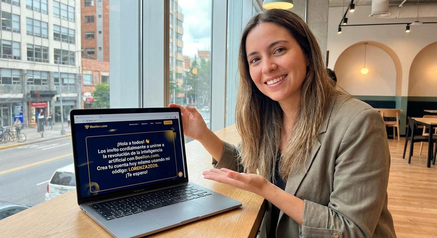 "¡Hola a todos! 👋 Los invito cordialmente a unirse a la revolución de la inteligencia artificial con Beellon.com. Es una plataforma increíble con herramientas de IA avanzadas que te sorprenderán. Crea tu cuenta hoy mismo usando mi código: LORENZA2026de invitación para empezar a explorar todas las posibilidades. ¡Te espero!" - Beellon CashLike