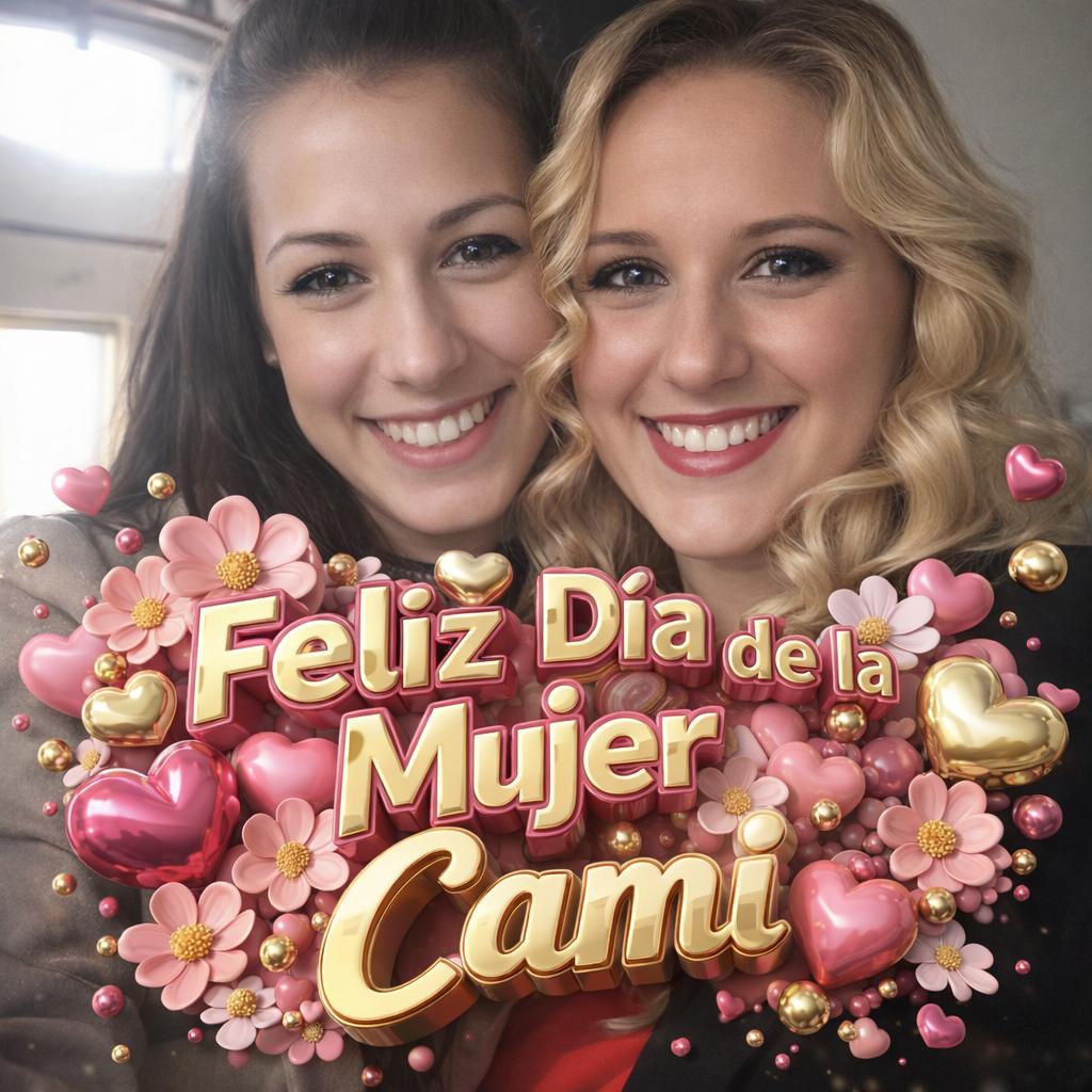 Estilo en la imagen en 3D que diga feliz día de la mujer Cami - Beellon CashLike
