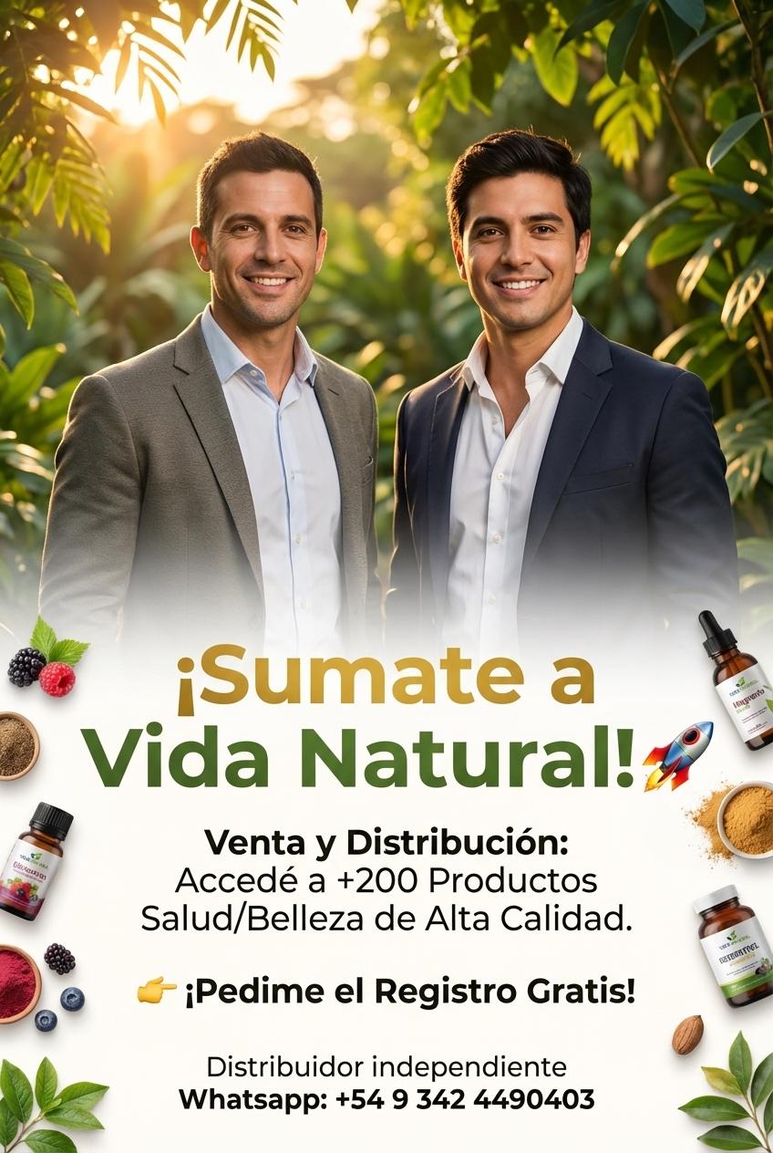 *¡Sumate a Vida Natural!* 🚀
*Venta y Distribución:* Accedé a +200 Productos Salud/Belleza *de Alta Calidad.*

👉 *¡Pedime el Registro Gratis!*

*Distribuidor independiente*
*Whatsapp: +54 9 342 4490403* - Beellon CashLike