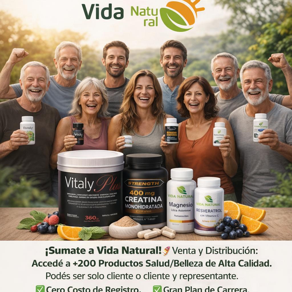 *¡Sumate a Vida Natural!* 🚀 *Venta y Distribución:* Accedé a +200 Productos Salud/Belleza *de Alta Calidad.*  Podés ser solo cliente o cliente y representante.  ✅ *Cero Costo de Registro.* ✅ *Gran Plan de Carrera.*  👉 *¡Registrate Gratis! Pedí Más Información Aquí.*  *Distribuidor independiente* *Whatsapp: +54 9 342 4490403* - Beellon CashLike