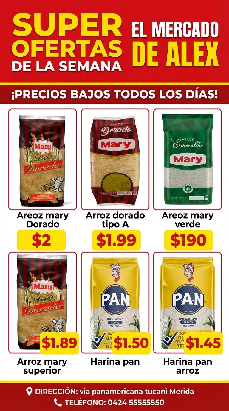 El mercado de Alex , direccion via panamericana tucani Merida , telefono 0424 55555550 - Beellon CashLike