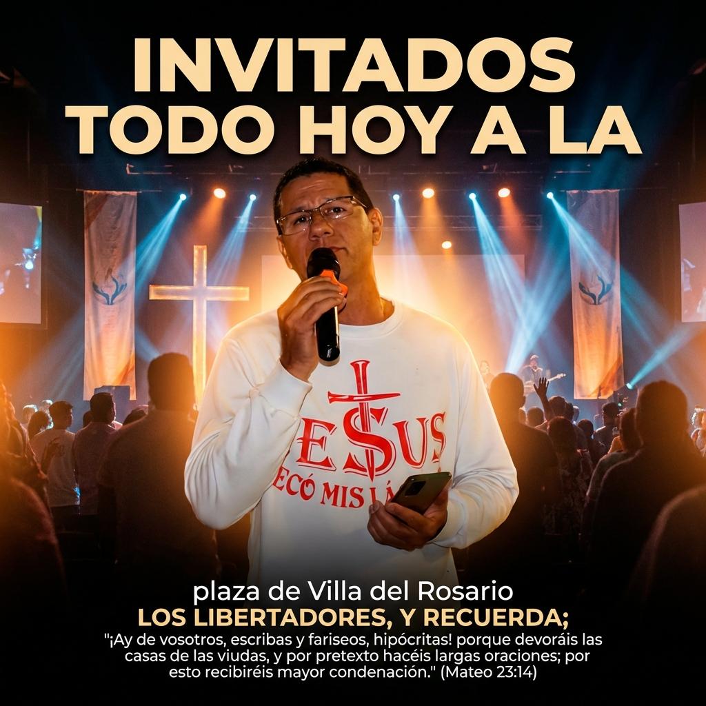 Invitados todo hoy a la plaza de Villa del Rosario LOS LIBERTADORES, Y RECUERDA; "¡Ay de vosotros, escribas y fariseos, hipócritas! porque devoráis las casas de las viudas, y por pretexto hacéis largas oraciones; por esto recibiréis mayor condenación." (Mateo 23:14) - Beellon CashLike