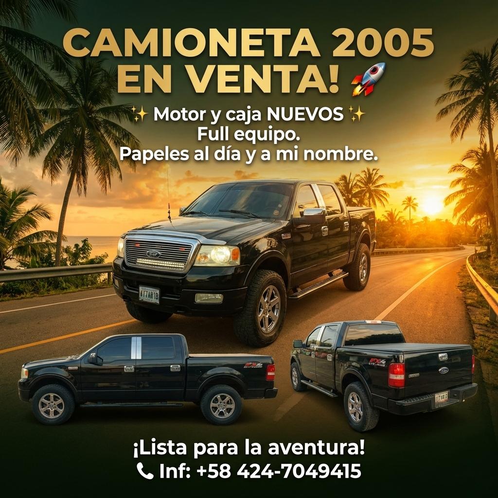 CAMIONETA 2005 EN VENTA! 🚀

✨ Motor y caja NUEVOS ✨
Full equipo.
Papeles al día y a mi nombre.

¡Lista para la aventura!
📞 Inf: +58 424-7049415 - Beellon CashLike