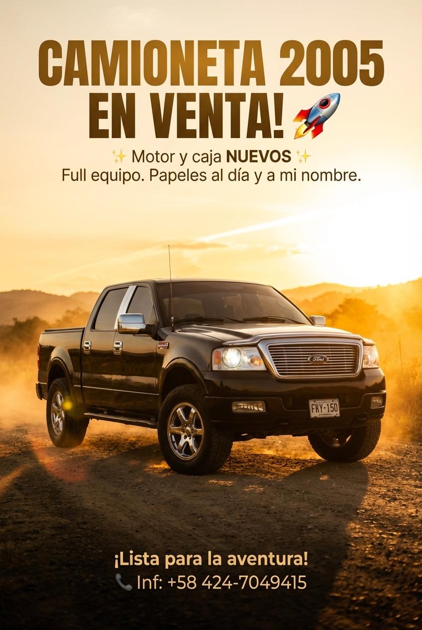 CAMIONETA 2005 EN VENTA! 🚀

✨ Motor y caja NUEVOS ✨
Full equipo.
Papeles al día y a mi nombre.

¡Lista para la aventura!
📞 Inf: +58 424-7049415 - Beellon CashLike
