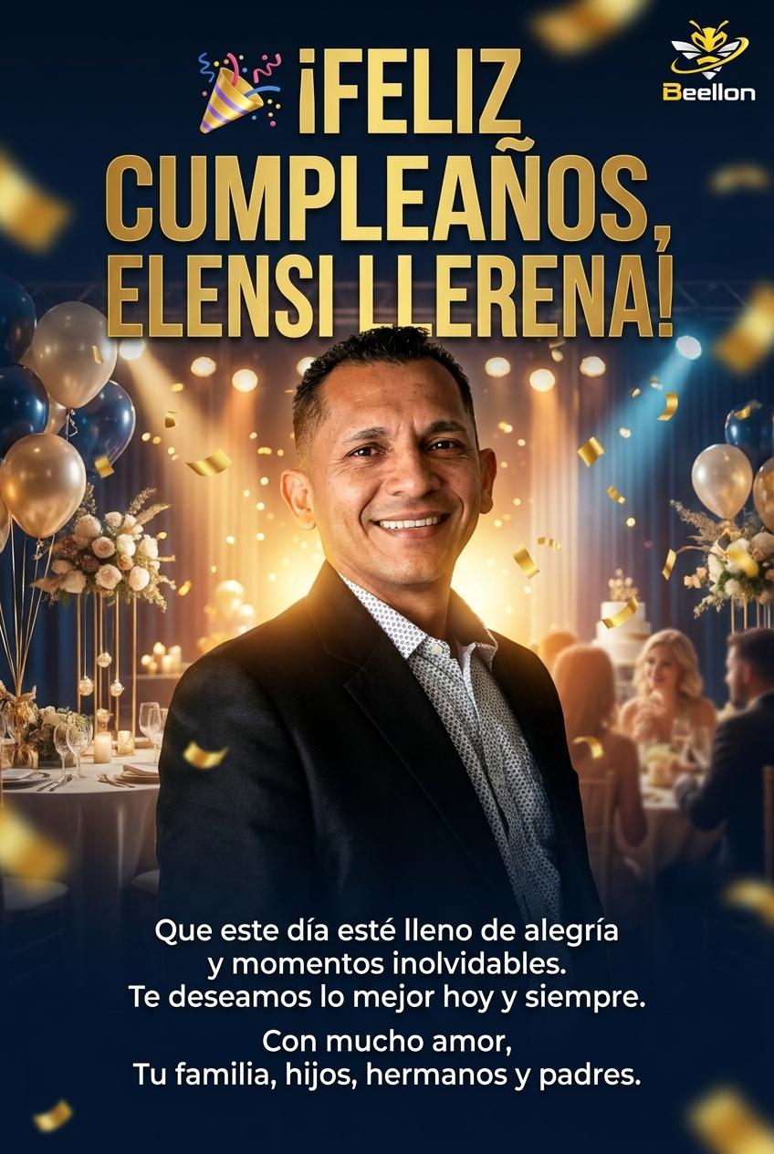 🎉 ¡FELIZ CUMPLEAÑOS, ELENSI LLERENA! 🎉

Que este día esté lleno de alegría y momentos inolvidables. Te deseamos lo mejor hoy y siempre.

Con mucho amor,
Tu familia, hijos, hermanos y padres. - Beellon CashLike