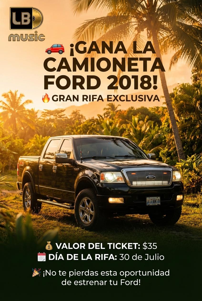 🚗 ¡GANA LA CAMIONETA FORD 2018!
🔥 GRAN RIFA EXCLUSIVA
💰 VALOR DEL TICKET: $35
📅 DÍA DE LA RIFA: 30 de Julio
🎉 ¡No te pierdas esta oportunidad de estrenar tu Ford! - Beellon CashLike