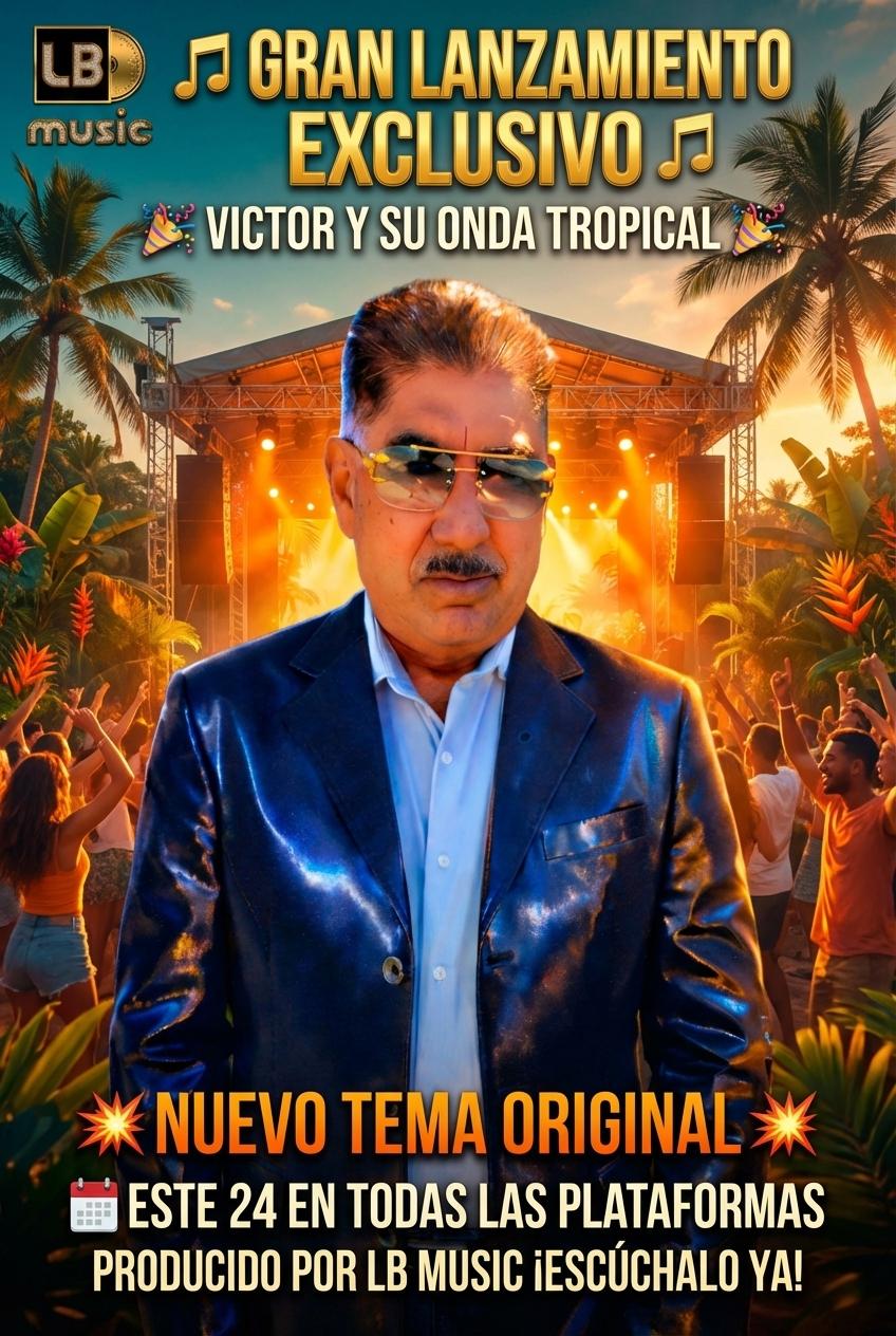 🎵 GRAN LANZAMIENTO EXCLUSIVO 🎵
🎉 VICTOR Y SU ONDA TROPICAL 🎉
💥 NUEVO TEMA ORIGINAL 💥
📅 ESTE 24 EN TODAS LAS PLATAFORMAS
PRODUCIDO POR LB MUSIC ¡ESCÚCHALO YA! - Beellon CashLike