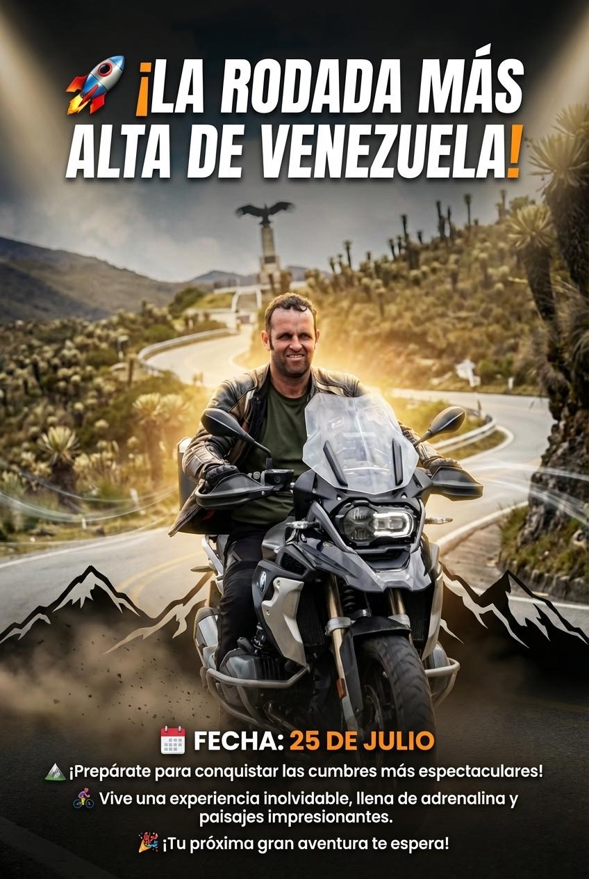 🚀 ¡LA RODADA MÁS ALTA DE VENEZUELA!
📅 FECHA: 25 DE JULIO
⛰️ ¡Prepárate para conquistar las cumbres más espectaculares!
🚴‍♀️ Vive una experiencia inolvidable, llena de adrenalina y paisajes impresionantes.
🎉 ¡Tu próxima gran aventura te espera! - Beellon CashLike