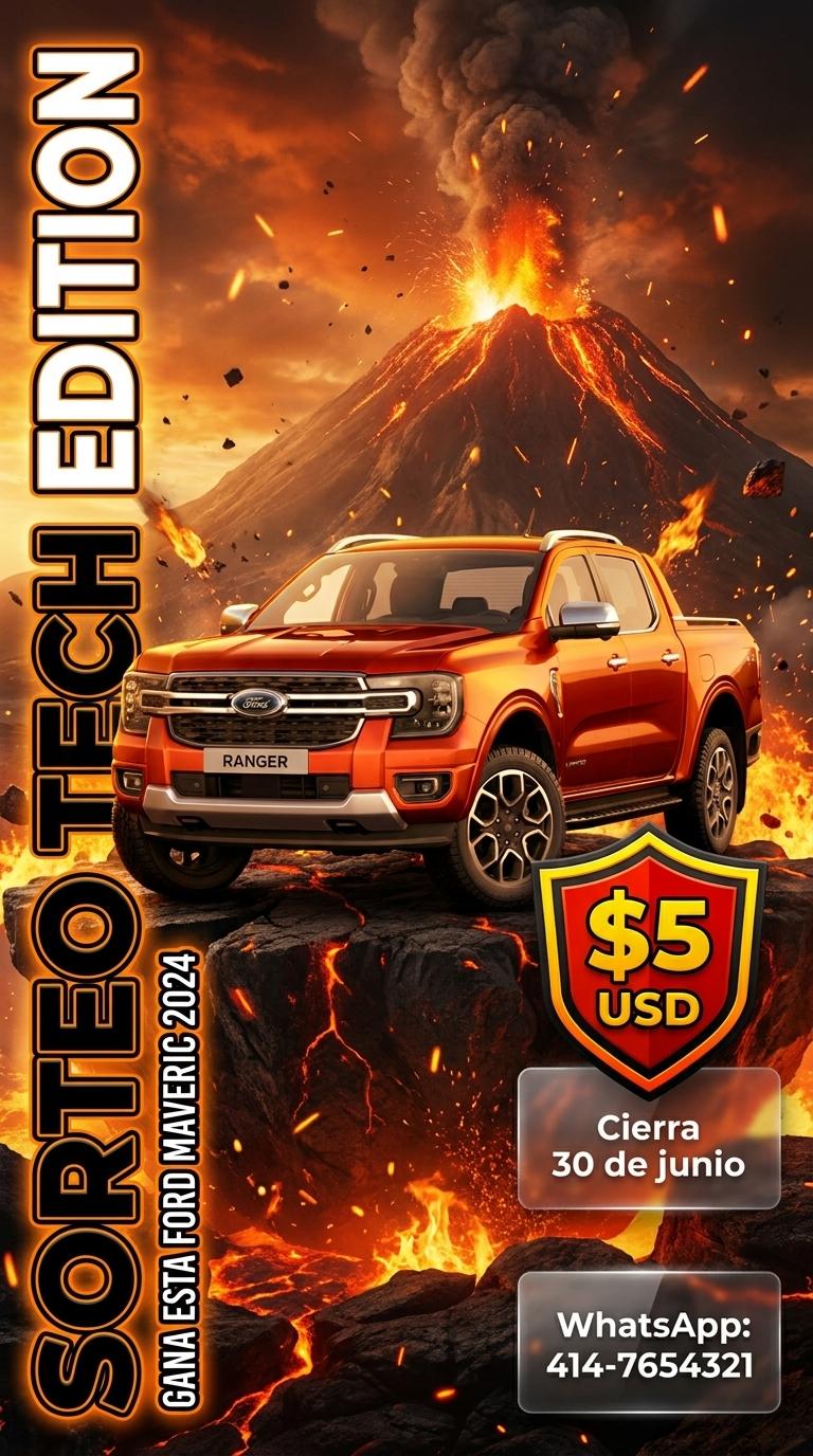 Sorteo Tech Edition
Gana esta Ford Maverick 2024
Boleto $5 USD
Cierra 30 de junio
WhatsApp: 414-7654321 - Beellon CashLike