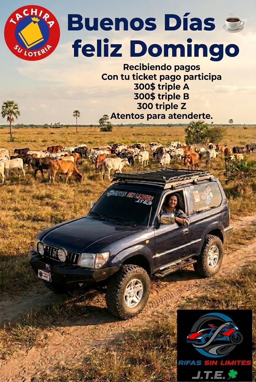 Buenos Días ☕️ feliz Domingo Recibiendo pagos 

Con tu ticket pago participa 

300$ triple A

300$ triple B 

300 triple Z 

Atentos para atenderte. - Beellon CashLike