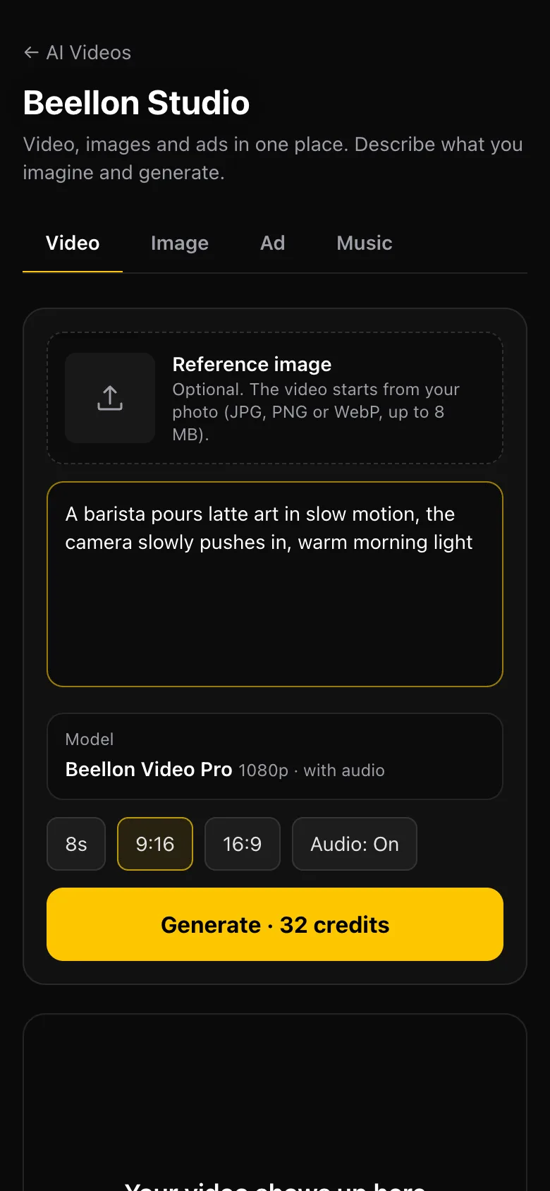 Beellon Studio on a phone