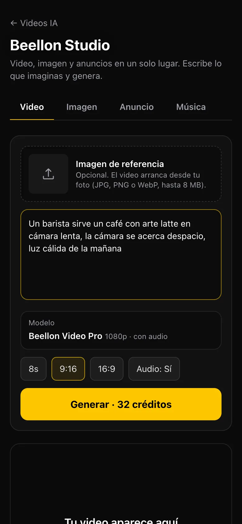 Beellon Studio en el celular